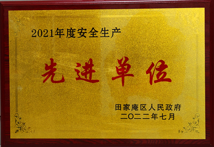 2021年度安全生产先进单位